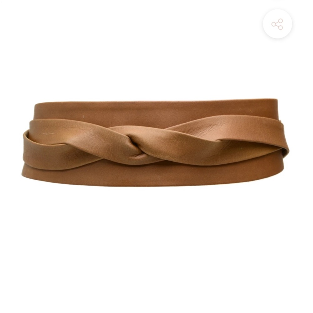 ADA Tan Leather Wrap Belt - NWT